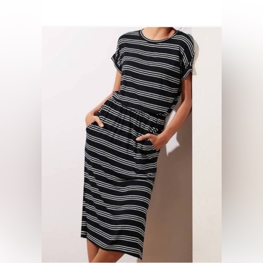 Banana Republic Black and White Raglan Sheath Dress